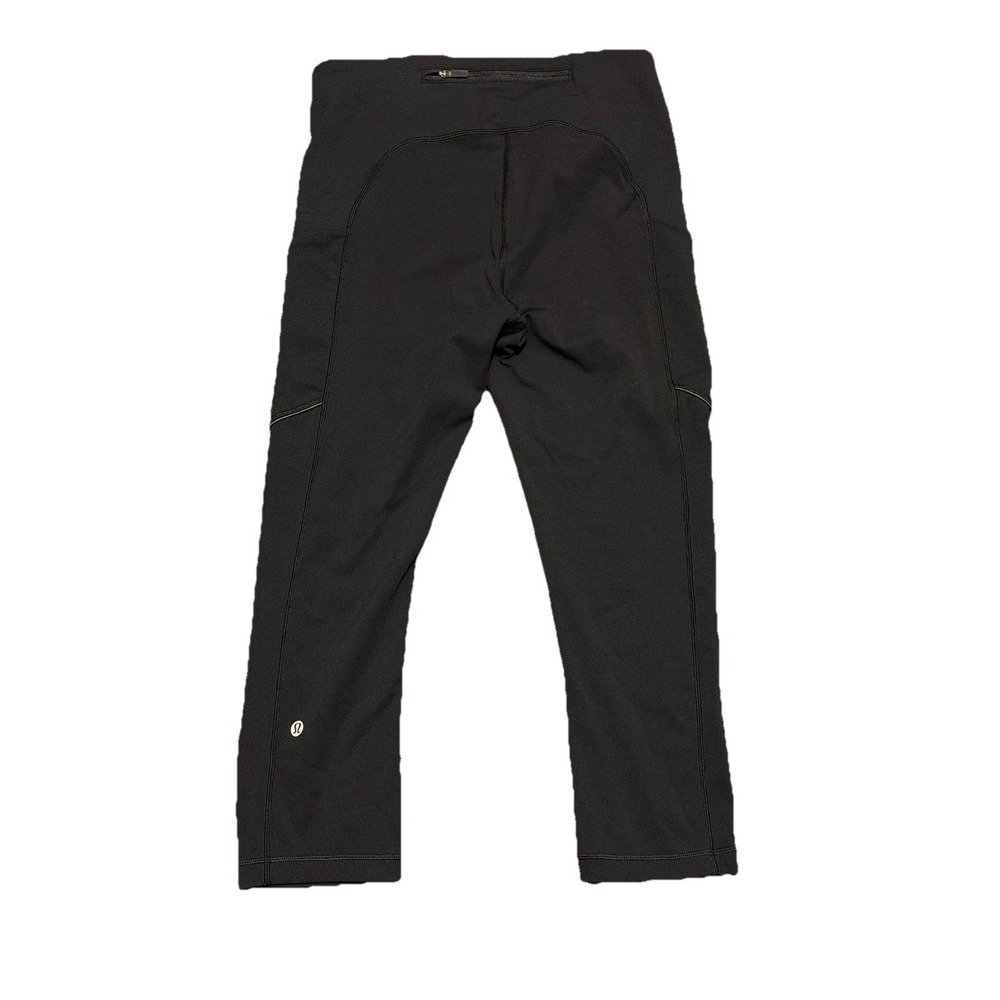 Lululemon Women's Size 6 Black High Waisted Cropped Pull On Leggings - Picture 5 of 8